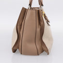 Miu Miu Madras Hand Bag Leather Beige Gold Auth 207444-4