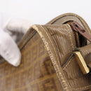 FENDI Zucchino Canvas Shoulder Bag Coated Canvas Beige Gold Auth 207445-11