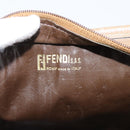 FENDI Zucchino Canvas Shoulder Bag Coated Canvas Beige Gold Auth 207445-18