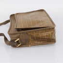 FENDI Zucchino Canvas Shoulder Bag Coated Canvas Beige Gold Auth 207445-3