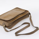 FENDI Zucchino Canvas Shoulder Bag Coated Canvas Beige Gold Auth 207445-7