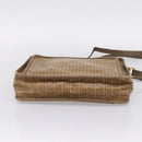 FENDI Zucchino Canvas Shoulder Bag Coated Canvas Beige Gold Auth 207445-5
