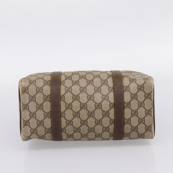 GUCCI GG Supreme Web Sherry Line Boston Bag PVC Beige Gold 40 02 006 Auth 207447