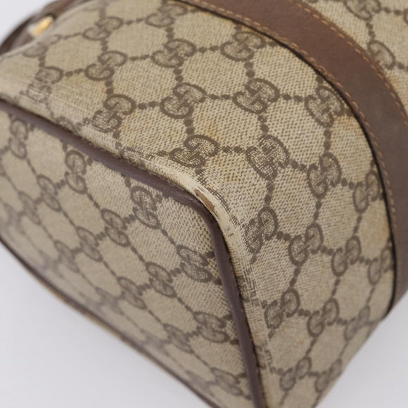 GUCCI GG Supreme Web Sherry Line Boston Bag PVC Beige Gold 40 02 006 Auth 207447