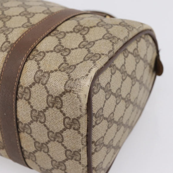 GUCCI GG Supreme Web Sherry Line Boston Bag PVC Beige Gold 40 02 006 Auth 207447