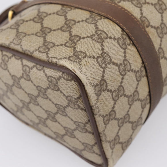 GUCCI GG Supreme Web Sherry Line Boston Bag PVC Beige Gold 40 02 006 Auth 207447