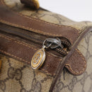 GUCCI GG Supreme Web Sherry Line Boston Bag PVC Beige Gold 40 02 006 Auth 207447-19