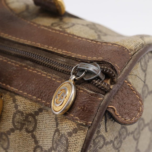 GUCCI GG Supreme Web Sherry Line Boston Bag PVC Beige Gold 40 02 006 Auth 207447