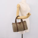GUCCI GG Supreme Web Sherry Line Boston Bag PVC Beige Gold 40 02 006 Auth 207447-26