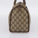 GUCCI GG Supreme Web Sherry Line Boston Bag PVC Beige Gold 40 02 006 Auth 207447-3
