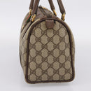 GUCCI GG Supreme Web Sherry Line Boston Bag PVC Beige Gold 40 02 006 Auth 207447-4
