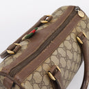 GUCCI GG Supreme Web Sherry Line Boston Bag PVC Beige Gold 40 02 006 Auth 207447-6