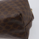 CELINE Macadam Canvas Pouch PVC Leather Brown Gold Auth 207448-15