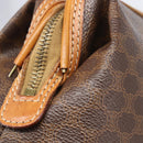 CELINE Macadam Canvas Pouch PVC Leather Brown Gold Auth 207448-9