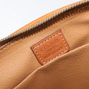 CELINE Macadam Canvas Pouch PVC Leather Brown Gold Auth 207448-10