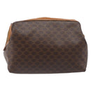 CELINE Macadam Canvas Pouch PVC Leather Brown Gold Auth 207448-2