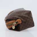 CELINE Macadam Canvas Pouch PVC Leather Brown Gold Auth 207448-4