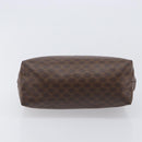 CELINE Macadam Canvas Pouch PVC Leather Brown Gold Auth 207448-6