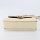 GUCCI Interlocking G Chain Shoulder Bag Leather White Gold 607720 Auth 207449V-5