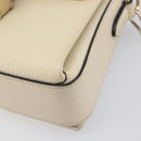 GUCCI Interlocking G Chain Shoulder Bag Leather White Gold 607720 Auth 207449V-16