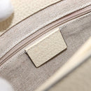 GUCCI Interlocking G Chain Shoulder Bag Leather White Gold 607720 Auth 207449V-24