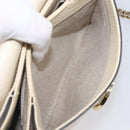GUCCI Interlocking G Chain Shoulder Bag Leather White Gold 607720 Auth 207449V-30