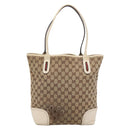 GUCCI GG Canvas Web Sherry Line Hand Bag 2 Set Beige Auth 207453-3