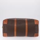 CELINE Macadam Canvas Boston Bag PVC Leather Brown Gold Auth 207455V-11