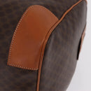 CELINE Macadam Canvas Boston Bag PVC Leather Brown Gold Auth 207455V-13