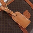 CELINE Macadam Canvas Boston Bag PVC Leather Brown Gold Auth 207455V-18