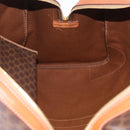 CELINE Macadam Canvas Boston Bag PVC Leather Brown Gold Auth 207455V-22