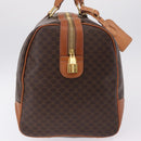 CELINE Macadam Canvas Boston Bag PVC Leather Brown Gold Auth 207455V-6