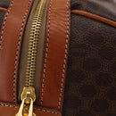 CELINE Macadam Canvas Boston Bag PVC Leather Brown Gold Auth 207455V-7