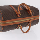 CELINE Macadam Canvas Boston Bag PVC Leather Brown Gold Auth 207455V-8