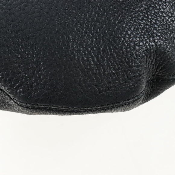 GUCCI Soho Shoulder Bag Leather Black Gold 295175 Auth 207456V
