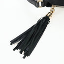 GUCCI Soho Shoulder Bag Leather Black Gold 295175 Auth 207456V-17