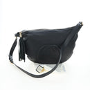 GUCCI Soho Shoulder Bag Leather Black Gold 295175 Auth 207456V-32