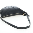 GUCCI Soho Shoulder Bag Leather Black Gold 295175 Auth 207456V-7