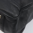 GUCCI Pretty Sherry Line Tote Bag Leather Black Gold 163805 Auth 207457V-13
