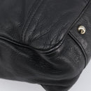 GUCCI Pretty Sherry Line Tote Bag Leather Black Gold 163805 Auth 207457V-14