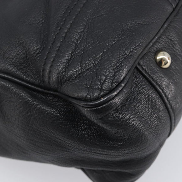 GUCCI Pretty Sherry Line Tote Bag Leather Black Gold 163805 Auth 207457V