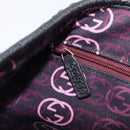 GUCCI Pretty Sherry Line Tote Bag Leather Black Gold 163805 Auth 207457V-20