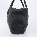 GUCCI Pretty Sherry Line Tote Bag Leather Black Gold 163805 Auth 207457V-4