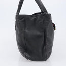 GUCCI Pretty Sherry Line Tote Bag Leather Black Gold 163805 Auth 207457V-5