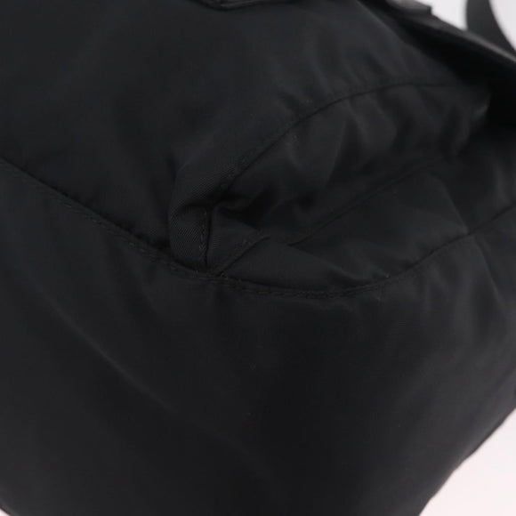 PRADA Shoulder Bag Nylon Black Silver Auth 207460V