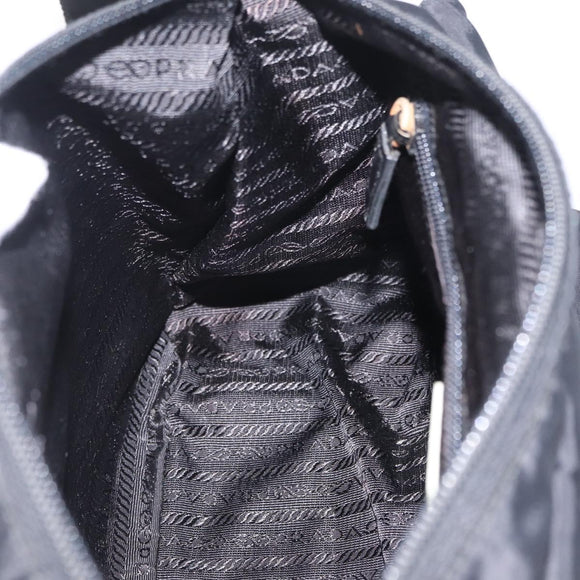 PRADA Shoulder Bag Nylon Black Silver Auth 207460V