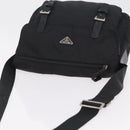 PRADA Shoulder Bag Nylon Black Silver Auth 207460V-6