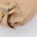CELINE Tote Bag Leather Beige Silver Auth 207461A-13