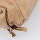 CELINE Tote Bag Leather Beige Silver Auth 207461A-15