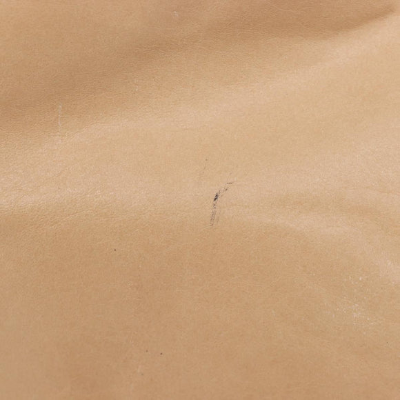 CELINE Tote Bag Leather Beige Silver Auth 207461A